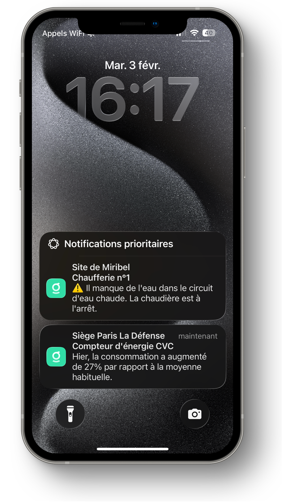 Réception de notifications push en cas d'alertes critiques
